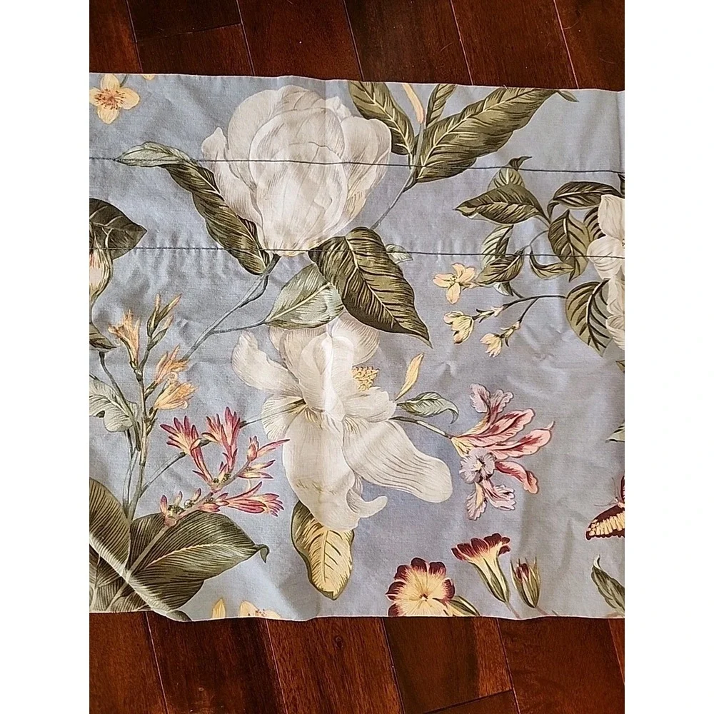 Crown Craft Valance Magnolia Garden Images Floral Valance‎ Periwinkle Blue